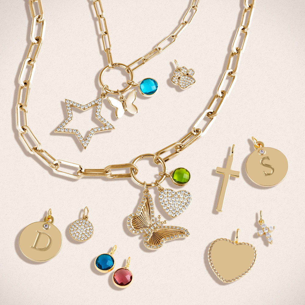 "Devotion" Pave Small Cross Charm