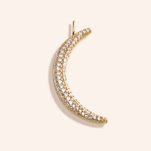 "Empower" Pave Crescent Moon Charm