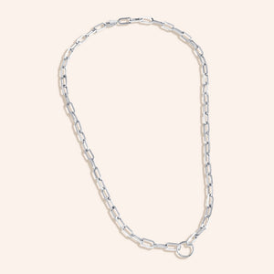 "Treasures" Thick Link Chain & Charm Holder Necklace - 26" in Length