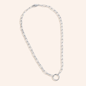 "Treasures" Thin Link Chain & Charm Holder Necklace - 18" in Length