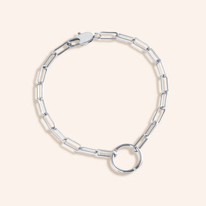 "Treasures" Thin Link Chain & Charm Holder Bracelet - 8" in Length
