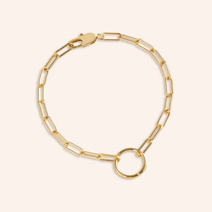 "Treasures" Thin Link Chain & Charm Holder Bracelet - 8" in Length