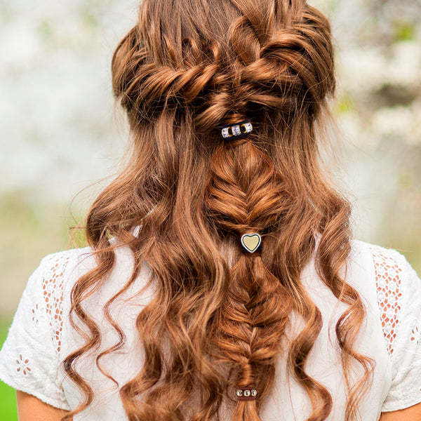 Glossy Heart Gold Hair Tie Set (2pcs) S3c70cd33e83b4e9cb12e86aecbde3  main image 2