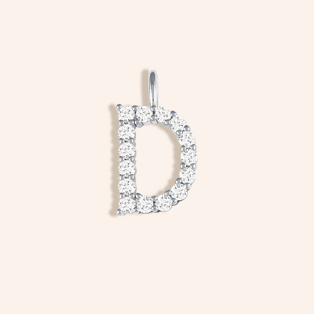 Brilliant Pave Diamond set Initial Charm - DSF Jewels