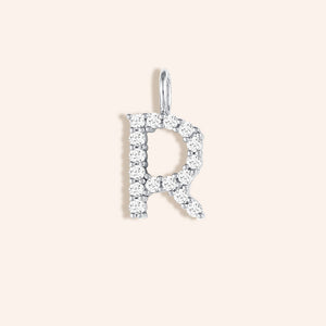 "Brilliant" Pave Diamond set Initial Charm