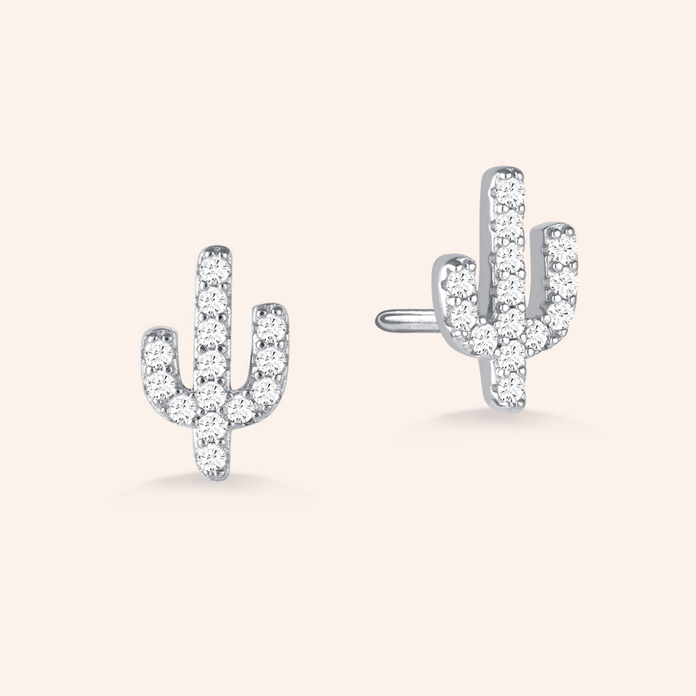 "Sahara" Sterling Silver 1.0CTW Cactus Post Earrings