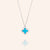 "Anabelle" 0.9CTW Sterling Silver Pave Turquoise Flower Pendant Necklace