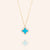 "Anabelle" 0.9CTW Sterling Silver Pave Turquoise Flower Pendant Necklace