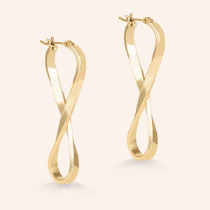 "Forever & Always" High Polished Twisted Hoop Earrings