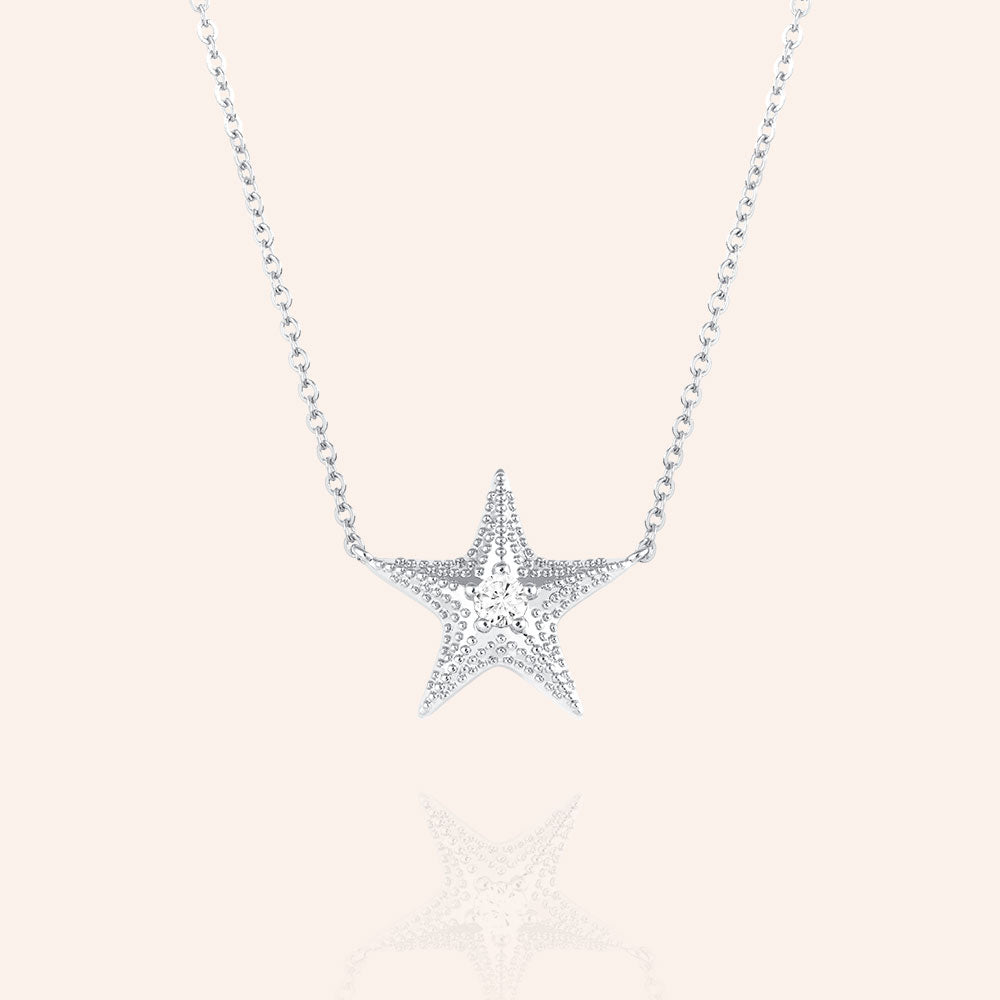 "Coast to coast" 1.0CTW Starfish Pendant Necklace