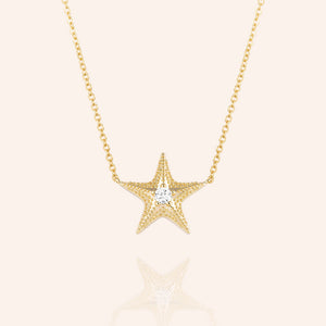 "Coast to coast" 1.0CTW Starfish Pendant Necklace