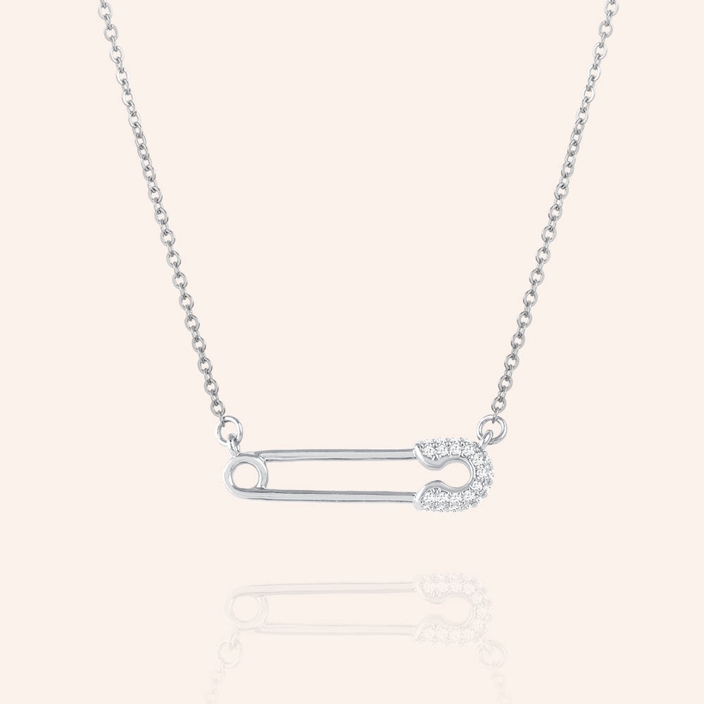 "Sweet Escape" 1.0CTW Safety Pin Pendant Necklace