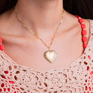 "Be Mine" Vintage Inspired Heart Pendant Necklace