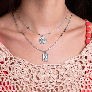 "Athens" Set of Two Coin & Tag Pendant Layered Necklaces