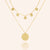 "Phuket" Set of Two High Polished Station Discs Layering Necklaces