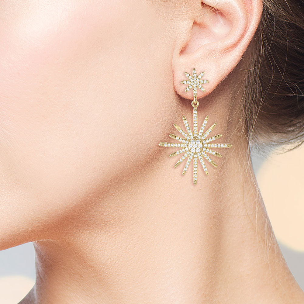 "DS Burst" 2.4CTW Pave Statement Earrings