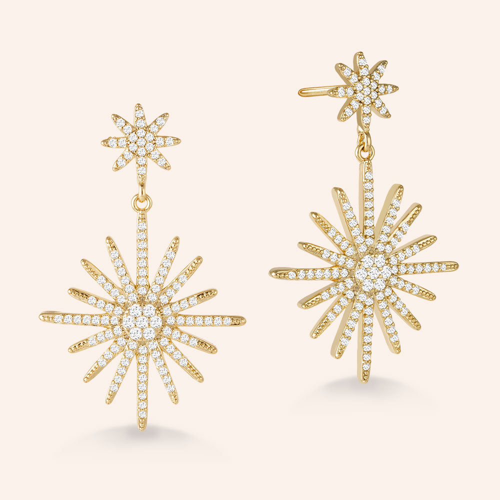 "DS Burst" 2.4CTW Pave Statement Earrings