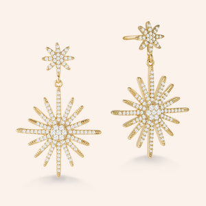 "DS Burst" 2.4CTW Pave Statement Earrings