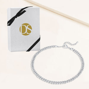 "True to You" 5.8CTW Pave Mini Curb Chain Anklet