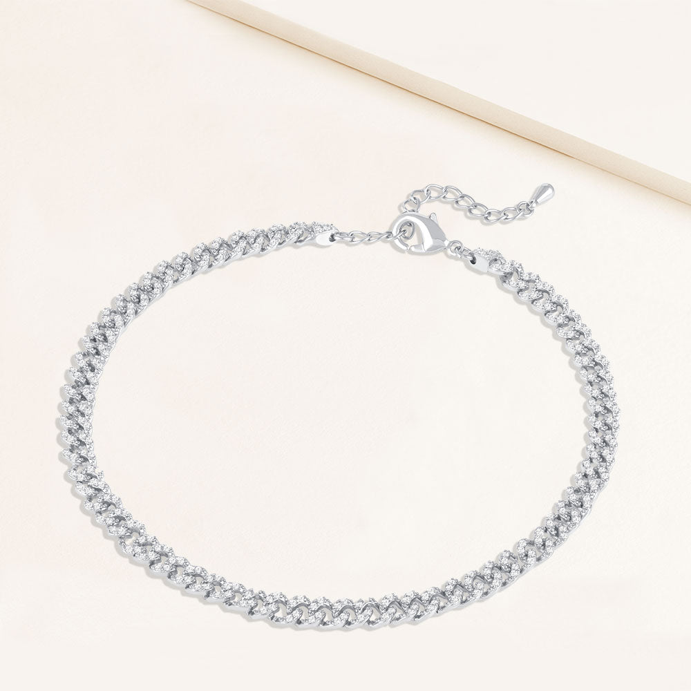 "True to You" 5.8CTW Pave Mini Curb Chain Anklet