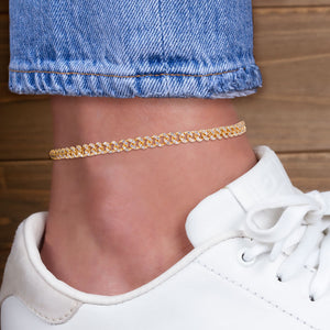 "True to You" 5.8CTW Pave Mini Curb Chain Anklet
