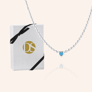 "Close to You" Bezel Set Turquoise Heart Statement Necklace