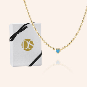 "Close to You" Bezel Set Turquoise Heart Statement Necklace