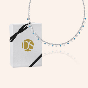 "Ipanema" 2.9CTW Bezel Set Station Statement Necklace