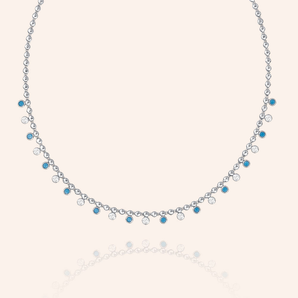 "Ipanema" 2.9CTW Bezel Set Station Statement Necklace