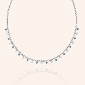 "Ipanema" 2.9CTW Bezel Set Station Statement Necklace