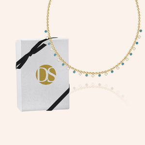 "Ipanema" 2.9CTW Bezel Set Station Statement Necklace