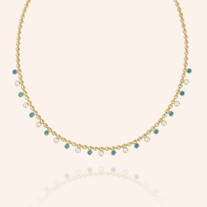 "Ipanema" 2.9CTW Bezel Set Station Statement Necklace