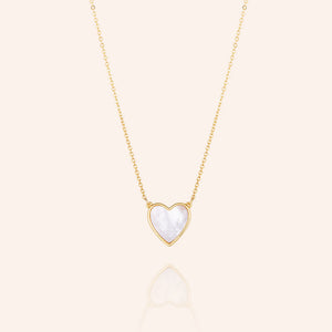 "Layla" Mother of Pearl Reversible Heart Pendant Necklace