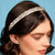 "Empress" Crystal embellishments Cream Vegan Leather Headband