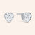 "Love you" Sterling Silver 2.1CTW Bezel-Set Heart Cut Post Earrings