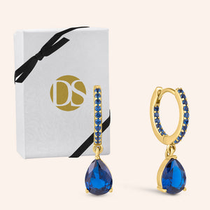 "The Charmer" 1.8CTW Pear Cut Charm Pave Hoop Earrings