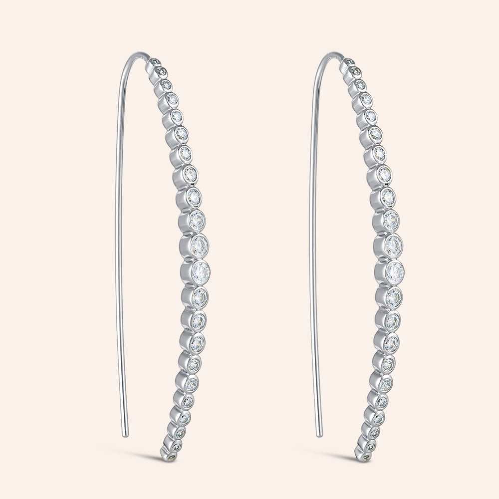 "Temptation" 1.6CTW Bezel-set Linear Drop earrings