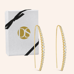 "Temptation" 1.6CTW Bezel-set Linear Drop earrings