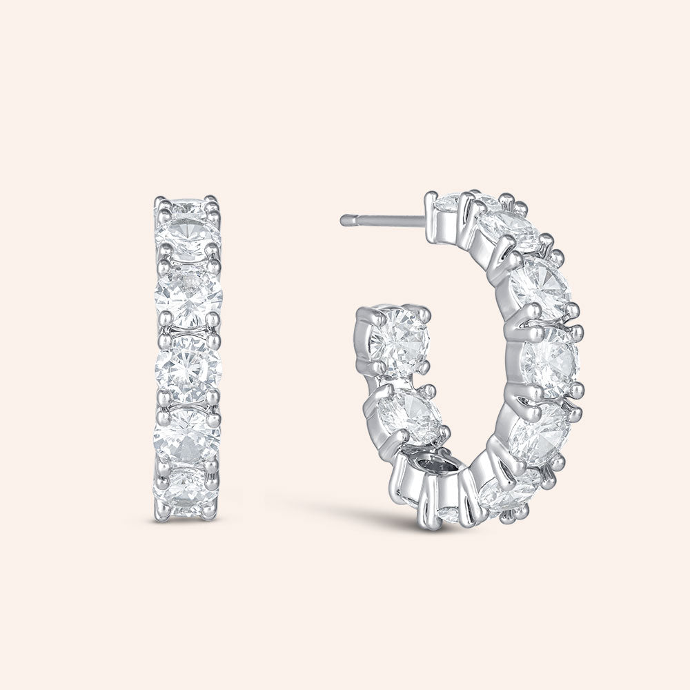 "Bling it On" 2.5CTW Round Cut Inside-Outside 0.75" Hoops