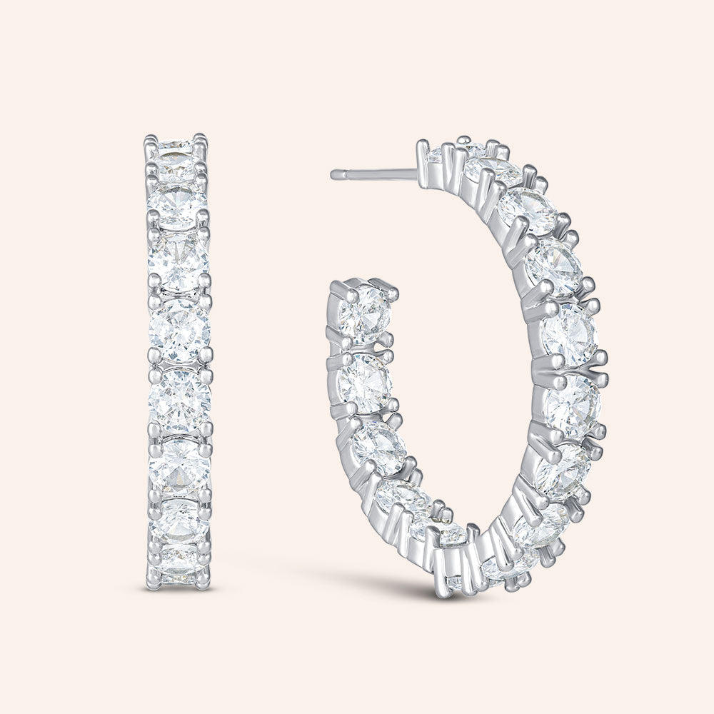 "Bling it On" 3.7CTW Round Cut Inside-Outside 1" Hoops