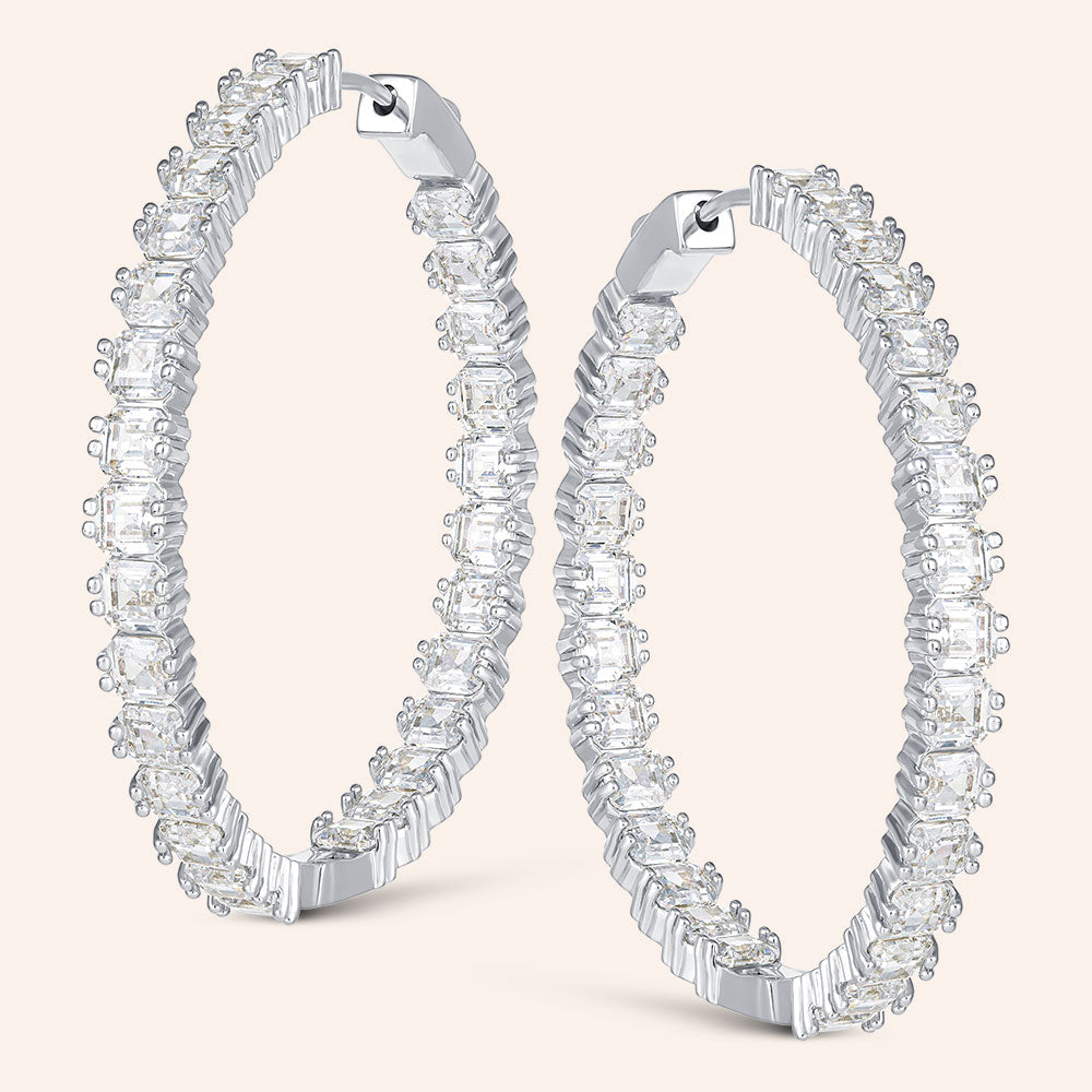 "Princess Awaits" 9.52CTW Asher Cut Inside-outside 2" Hoops