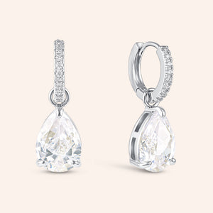 "The Monarch" 5.9CTW Pear Cut Pave Dangling Earrings