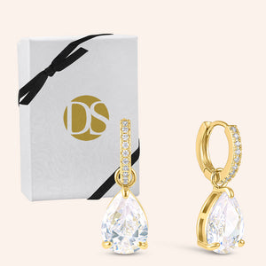 "The Monarch" 5.9CTW Pear Cut Pave Dangling Earrings