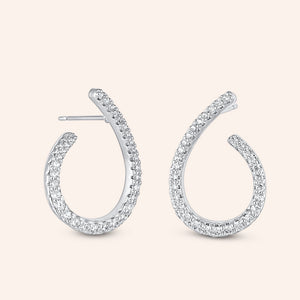 "Kiara" 1.6CTW Pave Prong-set Front Back Earrings