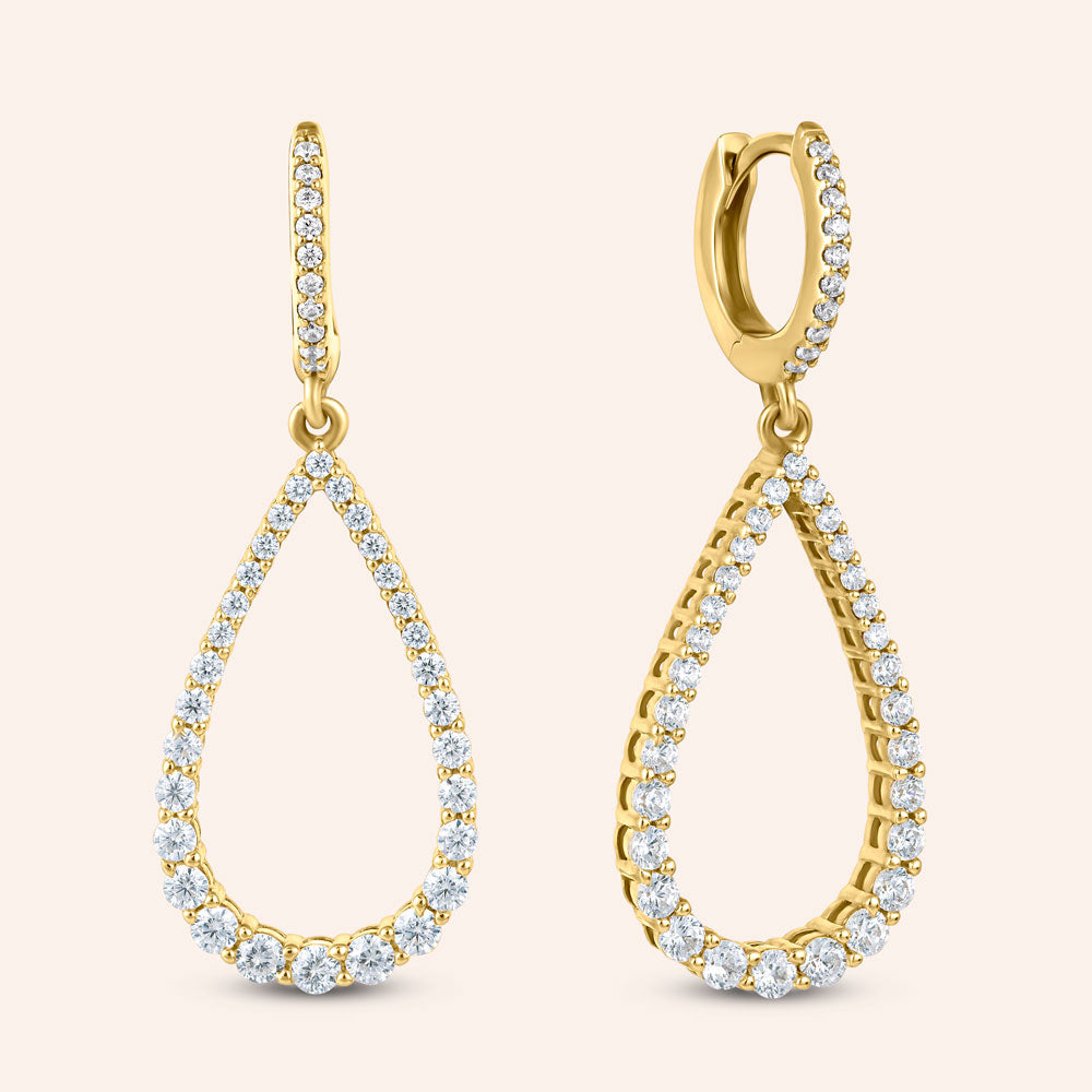 "Becca" 2.6CTW Pave Prong-set Open Drop Dangling Earrings