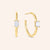 "For a Lifetime" Emerald Cut Highly Polished 1" Hoop Earrings