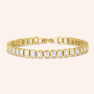 "Monroe" 7.4CTW Bezel-set Emerald Cut Tennis Bracelet -Includes Extender