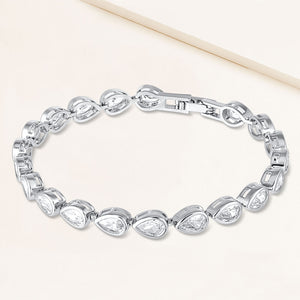 "Paloma" 7.8CTW Bezel-Set Pear Cut Tennis Bracelet - Includes Extender