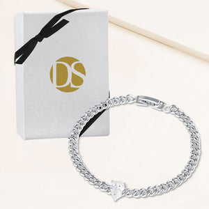 "Daphne" 0.7CTW Pear Cut Curb Chain Bracelet - Includes Extender