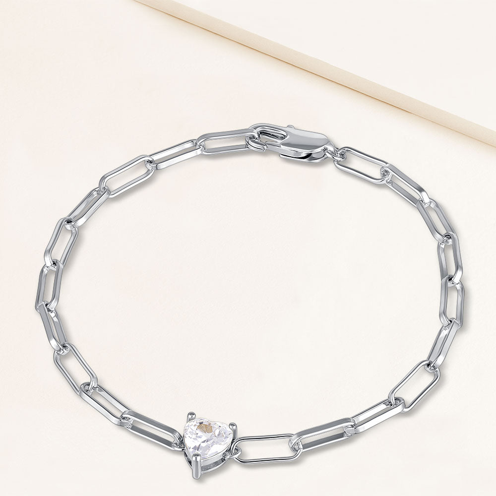 "Obsession" 1.9CTW Heart Cut Solitaire Bracelet